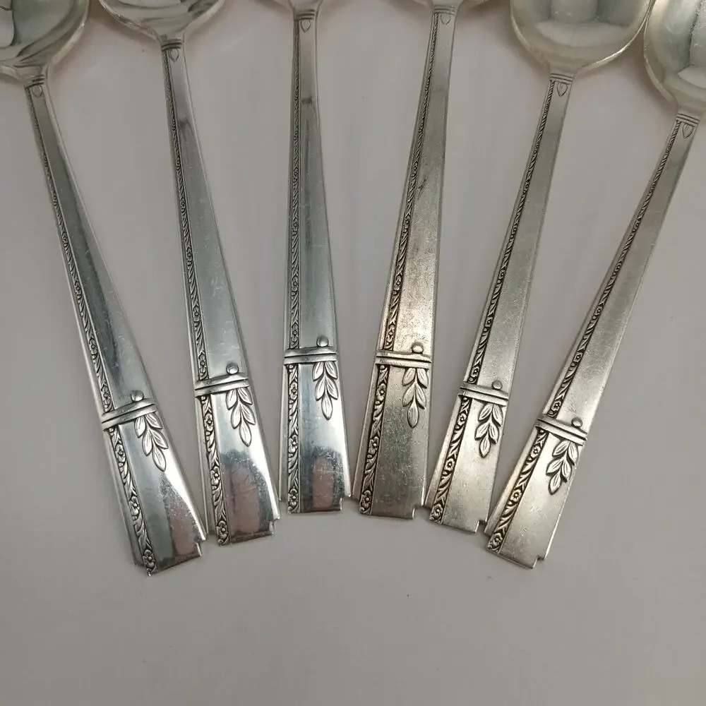 6X Tbsp Oneida Prestige GRENOBLE Silverplate Serving N Table Spoons